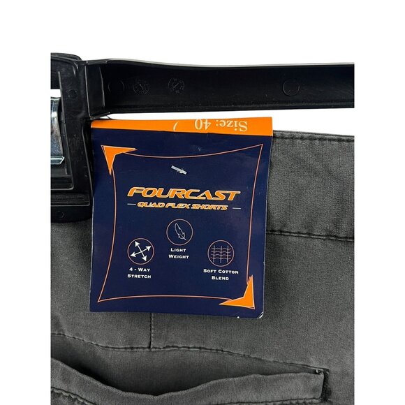 Fourcast Mens Quad Flex Shorts Sz 40 Stretch Lightweight Soft Cotton Blend Gray - Picture 5 of 12